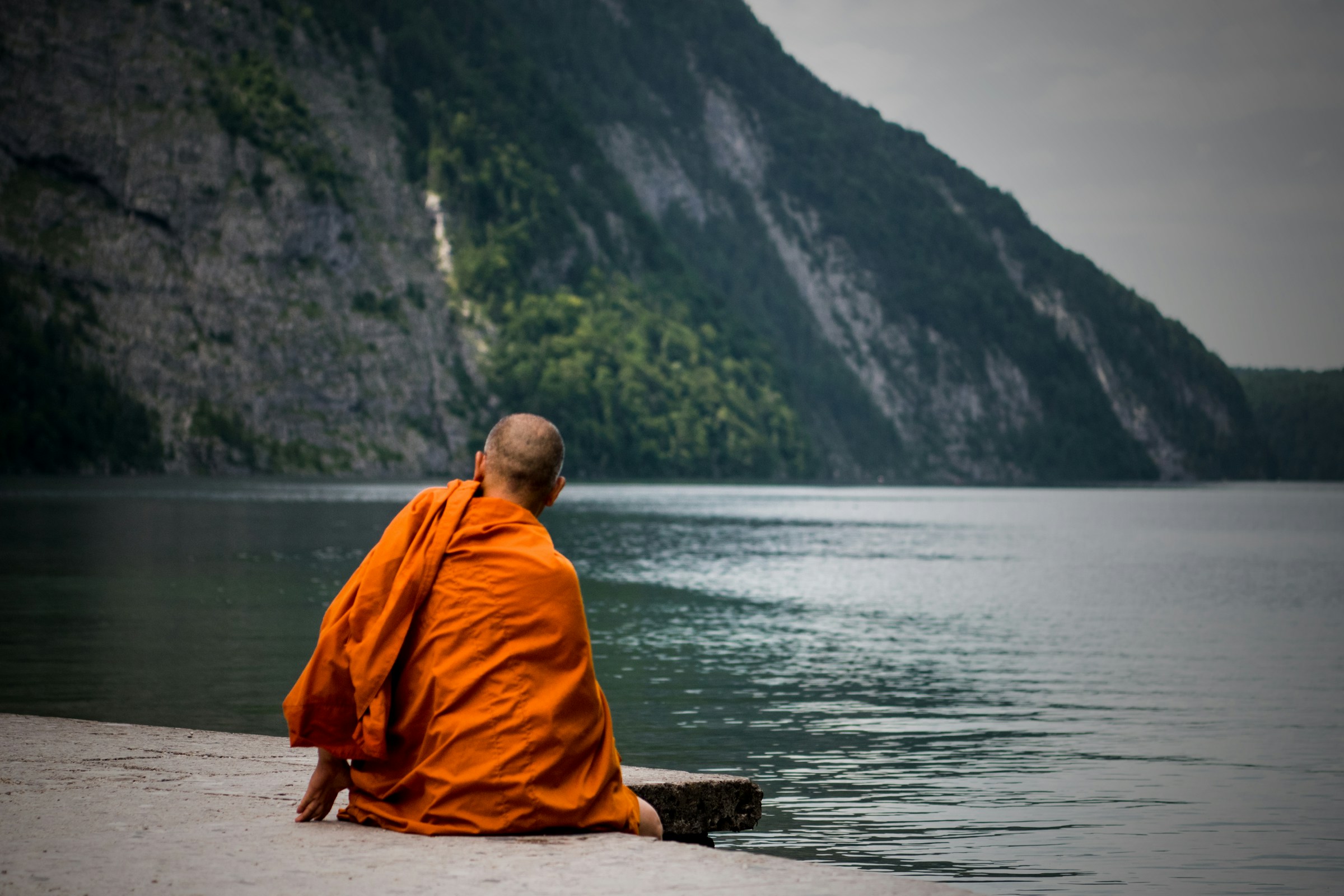 Monk meditation retreat