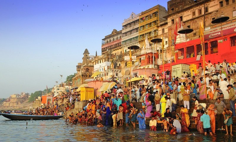 Evening aarti ceremony on the ghats at Varanasi